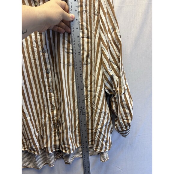 JANE AND DELANCEY Womens Button Back Tunic Blouse Shirt Top Plus Size 3X Brown - Picture 4 of 8